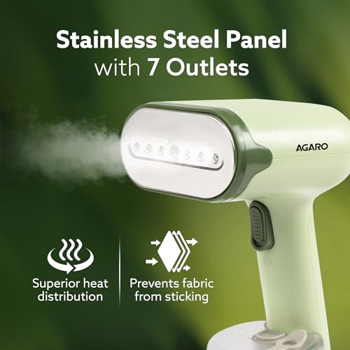 AGARO Regency Handheld Garment Steamer, Wrinkle Remover, Iron, Fast Heat, 1200W, 250 ml Water Tank, Detachable Fabric Brush - Image 3