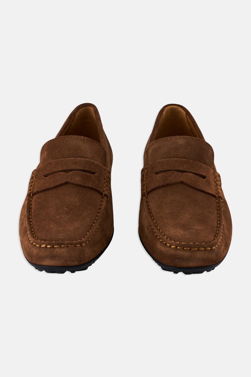 GEOX Men U Kosmopolis Grip Slip On Loafers, Brown - Image 4
