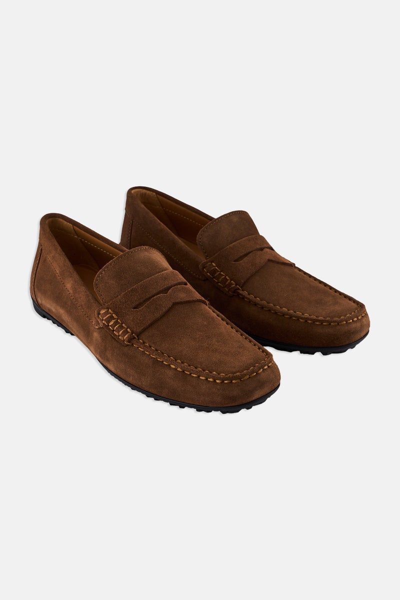 GEOX Men U Kosmopolis Grip Slip On Loafers, Brown - Image 1