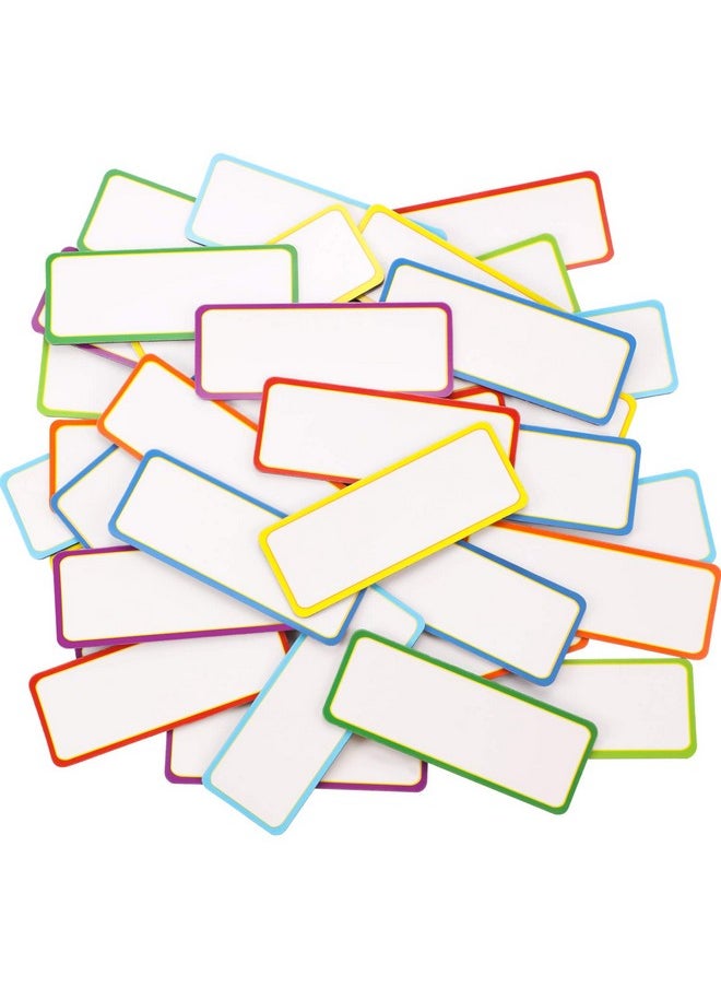 Leinuosen Magnetic Dry Erase Labels 3.2 X 1.2 Name Plate Tags Flexible Reusable Magnetic Label Stickers For Classroom Office Home Whiteboards Refrigerator Locker Shelf Crafts(40 Pieces)  - Image 2