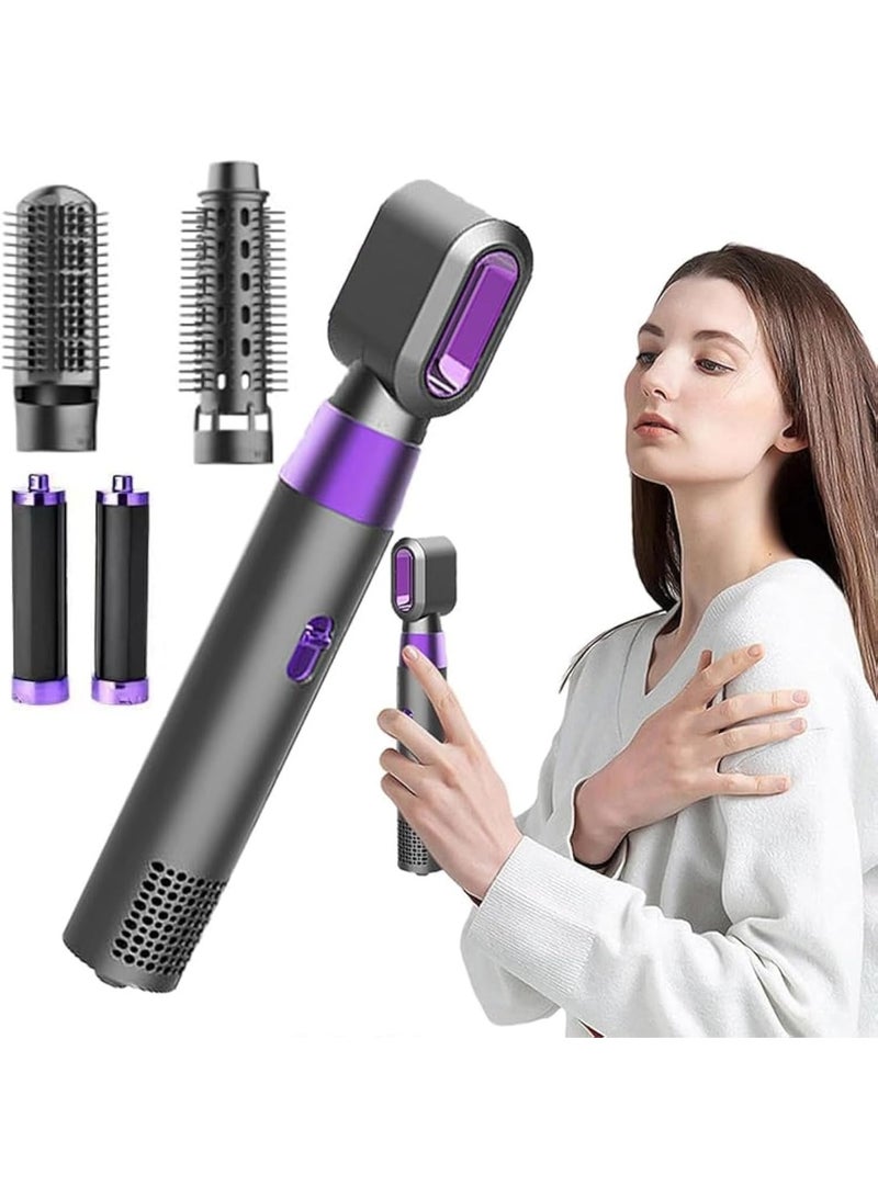 شركة يو في إنتربرايزز مجفف شعر منخفض الضوضاء، أداة تصفيف شعر 5 في 1، أداة تجفيف شعر عالية السرعة، أداة تصفيف شعر محمولة بتصميم هادئ، مع فرشاة دوارة ومجفف هواء ساخن بتحكم حراري - Image 1