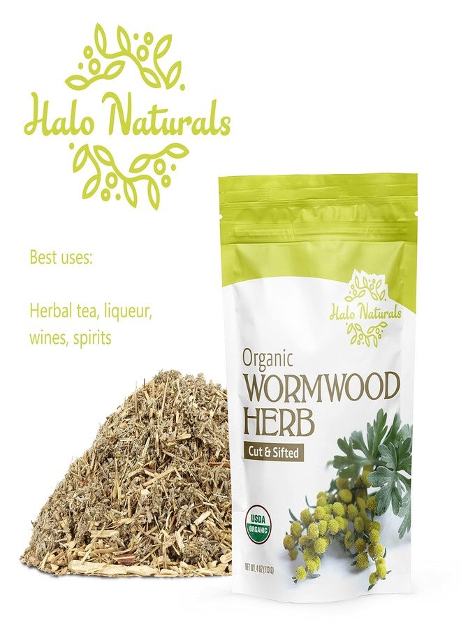 Halo Naturals Organic Wormwood Herb Cut & Sifted, 4 Ounces (Artemisia Absinthium) USDA Certified Wormwood Tea | Non-GMO | Vegan| Resealable Pouch| Packaged in The USA (Pack of 1) - Image 5