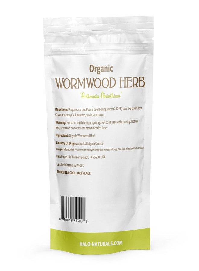 Halo Naturals Organic Wormwood Herb Cut & Sifted, 4 Ounces (Artemisia Absinthium) USDA Certified Wormwood Tea | Non-GMO | Vegan| Resealable Pouch| Packaged in The USA (Pack of 1) - Image 3