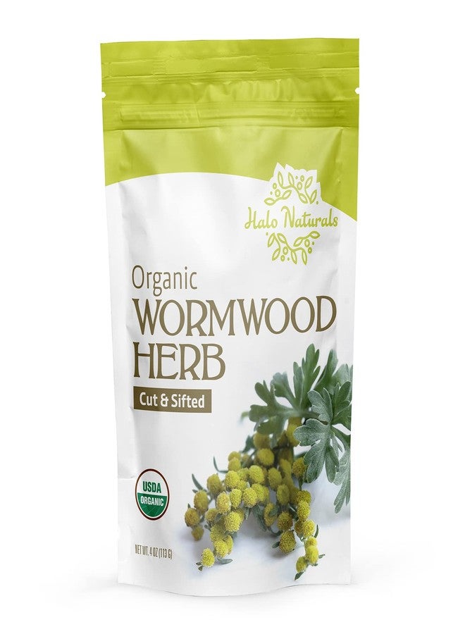 Halo Naturals Organic Wormwood Herb Cut & Sifted, 4 Ounces (Artemisia Absinthium) USDA Certified Wormwood Tea | Non-GMO | Vegan| Resealable Pouch| Packaged in The USA (Pack of 1) - Image 4