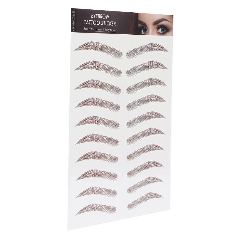 Professional Waterproof Eyebrow Tattoo Sticker Eyebrow Transfer Sticker for WomenBROWN-07 - Image 3