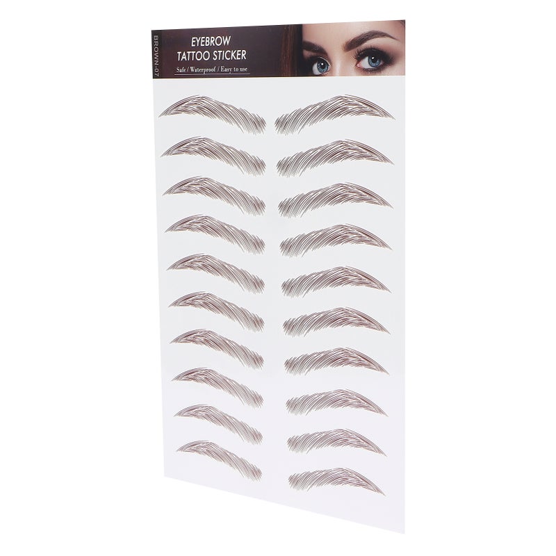 Professional Waterproof Eyebrow Tattoo Sticker Eyebrow Transfer Sticker for WomenBROWN-07 - Image 4