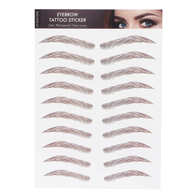 Professional Waterproof Eyebrow Tattoo Sticker Eyebrow Transfer Sticker for WomenBROWN-07 - Image 1