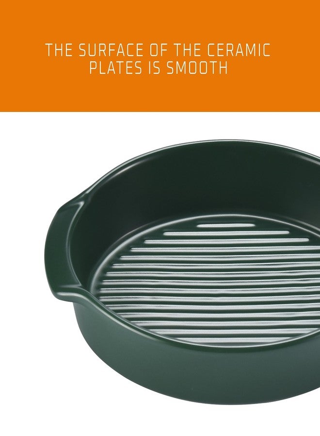 Bruntmor Oval Baking Dish Set - Durable & Versatile Ceramic Serving Dishes - Oven Safe Au Gratin Baking Dishes Pans - Ideal for Any Occasions - Housewarming Gift - Set of 2 - Dark Green - Image 5