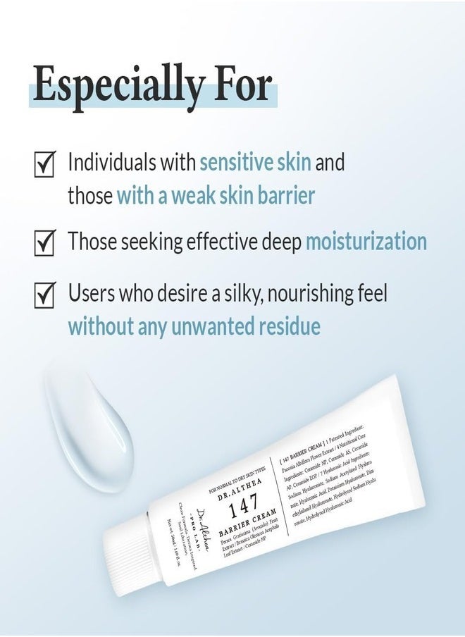 Dr.althea Dr. Althea 147 Barrier Cream | Daily Skin Barrier Repair Care | Deep Hydrating with Hyaluronic Acid & Ceramides | Korean Vegan Skincare for All Skin Types | 1.7 Fl Oz (50ml)  - Image 3