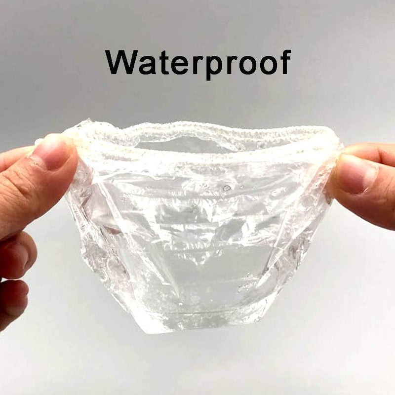 RIXTEC 100 قطعة - 50 زوج من واقيات الأذن الشفافة المقاومة للماء | أغطية أذن قابلة للتخلص منها لصبغ الشعر، الاستحمام، علاجات الشعر، والعناية | مادة PE متينة، تناسب عالمي، خفيفة الوزن وقابلة للنقل - Image 5