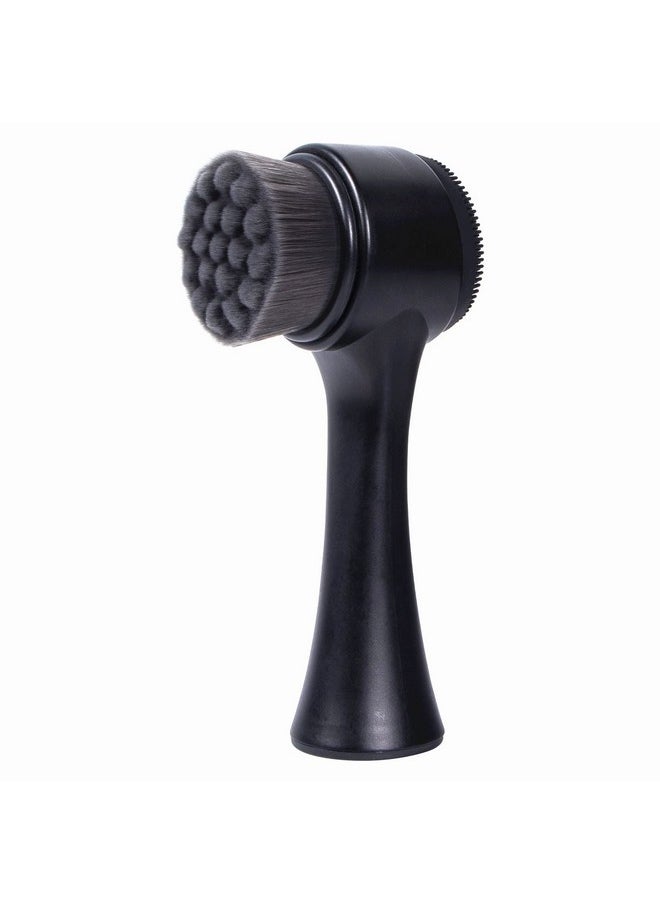 Beomeen Face Brush 2 In 1 Facial Cleansing Exfoliating Brush With Ultra Fine Soft Bamboo Charcoal Fiber For Pore Deep Cleansing Silicone Double Side Face Wash Scrub Brush For Skin Care  - Image 1