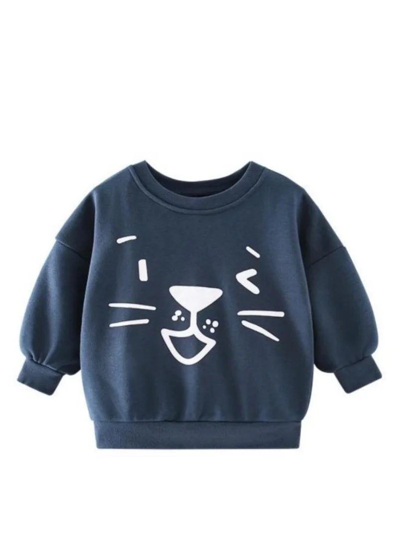 YUNIQEE Blue Graphic Printed Round Neck T-shirt