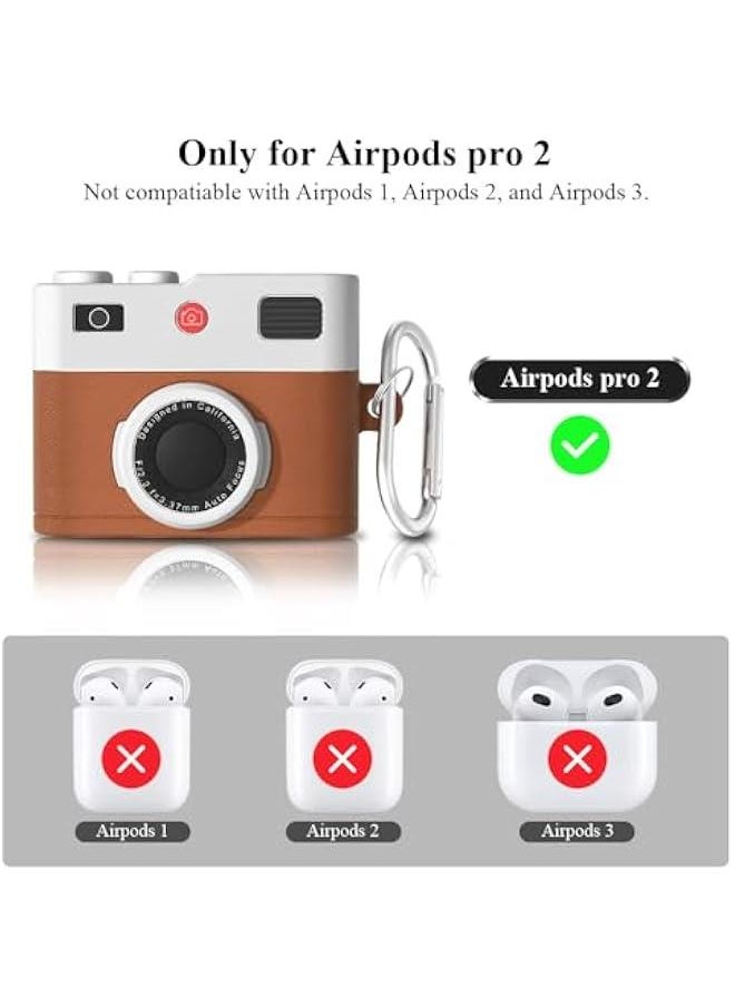 Generic - Protective Cover for Airpods Pro 2 Case, Cool Camera Shape Anti-Scratch Shockproof Protective Case for Airpods Pro 2, Silicone Headphone Case Skin Cover with Keychain for Airpods Pro/Pro 2 - Image 1