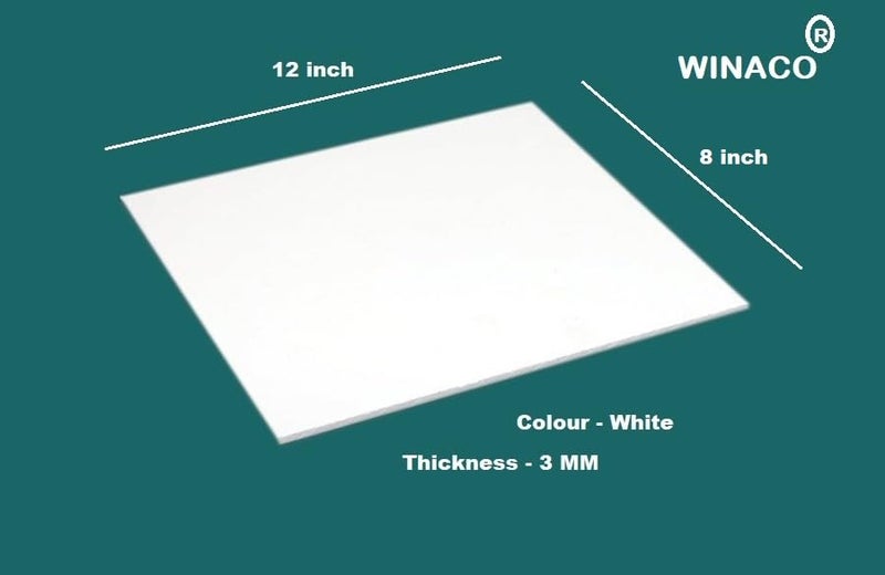 WINACO White (8" x 12") Opaque Acrylic Sheet 3MM Sheet Ideal for Art & Craft, DIY Projects, School Work, Painting, Signage, Decorations, Photo Frames - DIY Projects - Pack of 1 - Image 2