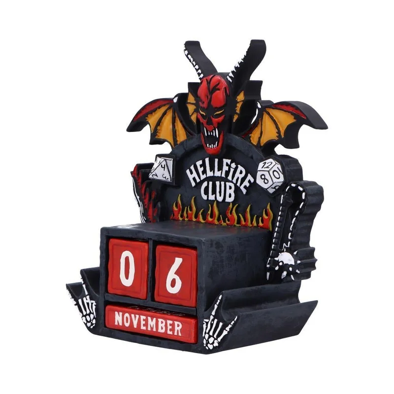 Nemesis Now Stranger Things Perpetual Calendar Hellfire Club 15cm