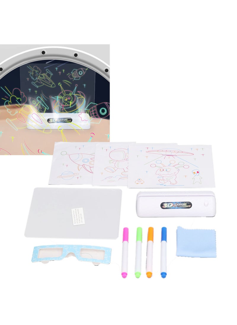 Velaurs 3D Magic Drawing Pad Fun Lightweight Reusable Educational Practical Fluorescent Luminous Writing Board for Children  - Image 1