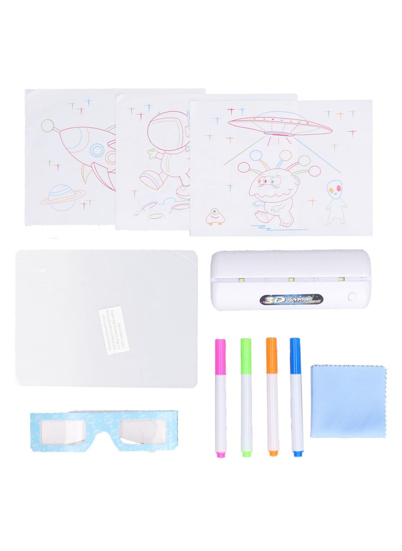 Velaurs 3D Magic Drawing Pad Fun Lightweight Reusable Educational Practical Fluorescent Luminous Writing Board for Children  - Image 2