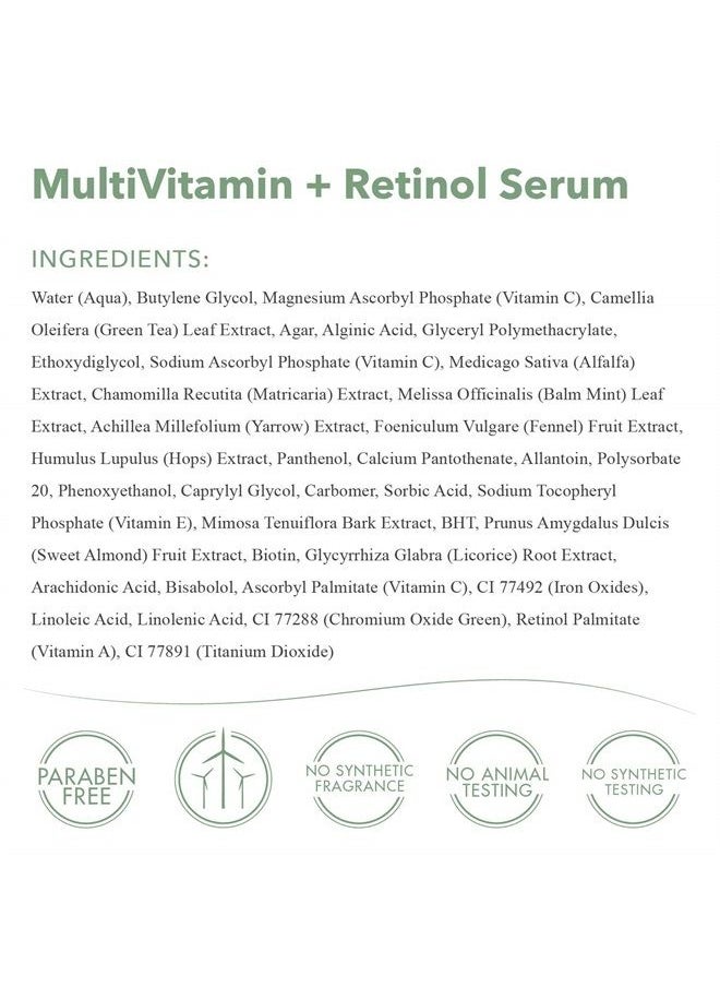 EmerginC - emerginC MultiVitamin + Retinol Serum - Micro-Encapsulated Spheres + Vitamin C to Help Combat Visible Signs of Aging, Sensitive Skin + Minor Redness (1.0 oz, 30 ml) - Image 1