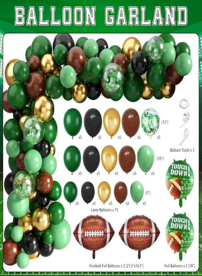 TREWAVE Football Birthday Party Decorations Superbowl Football Party Decoration Supplies Include Balloon Arch Kit Birthday Banner Backdrop Touchdown Tablecloth for Football Game Day Tailgate Party - Image 3