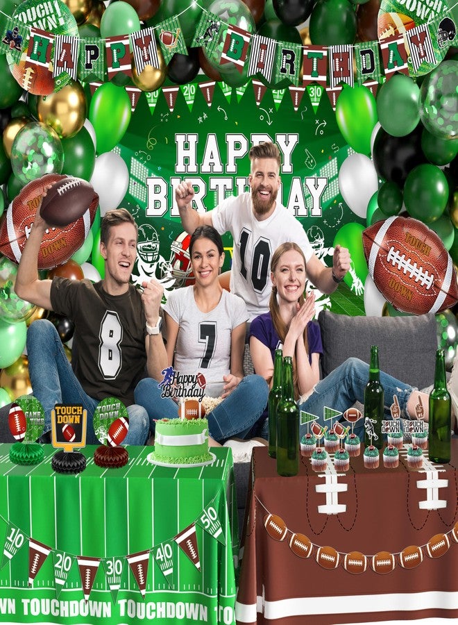 TREWAVE Football Birthday Party Decorations Superbowl Football Party Decoration Supplies Include Balloon Arch Kit Birthday Banner Backdrop Touchdown Tablecloth for Football Game Day Tailgate Party - Image 5