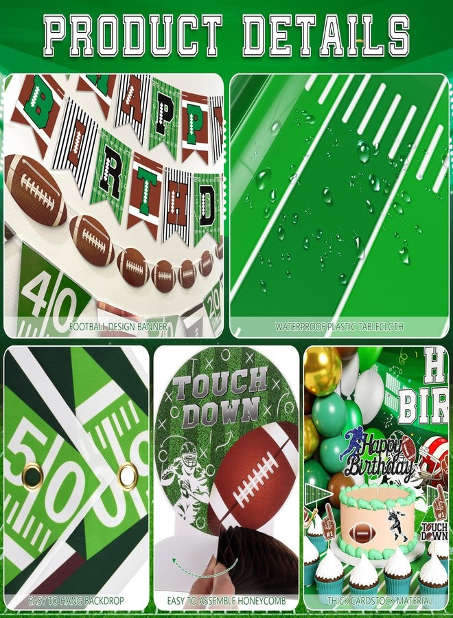 TREWAVE Football Birthday Party Decorations Superbowl Football Party Decoration Supplies Include Balloon Arch Kit Birthday Banner Backdrop Touchdown Tablecloth for Football Game Day Tailgate Party - Image 4