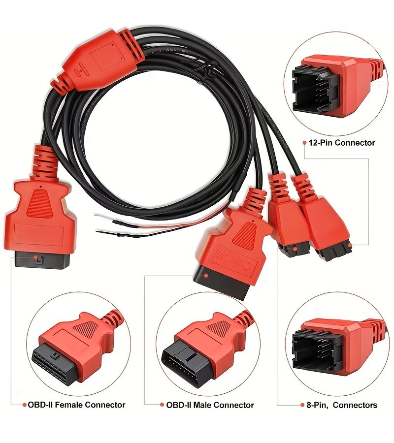 Red 12 8 Pin OBD2 Cable Adapter for Chrysler FCA SGW Security Bypass - Image 3
