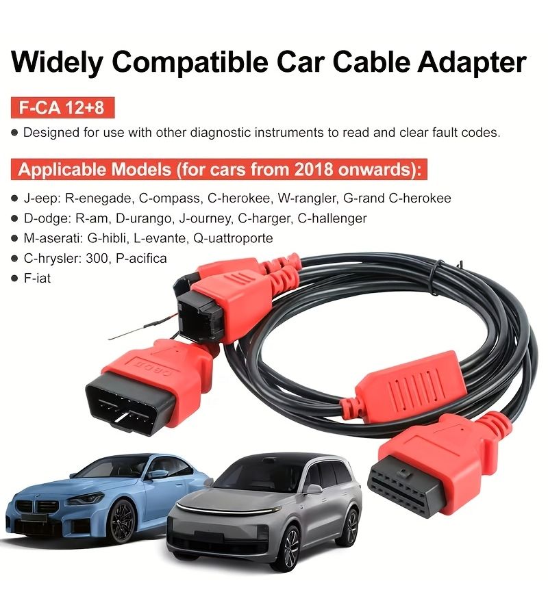 Red 12 8 Pin OBD2 Cable Adapter for Chrysler FCA SGW Security Bypass - Image 4