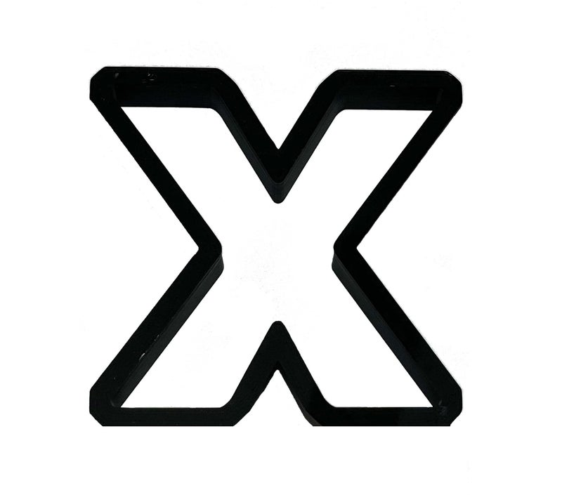 Bundle of Fun X Capital Block Letter Cookie Cutter with Easy to Push Design (3.5 inch) - Image 1