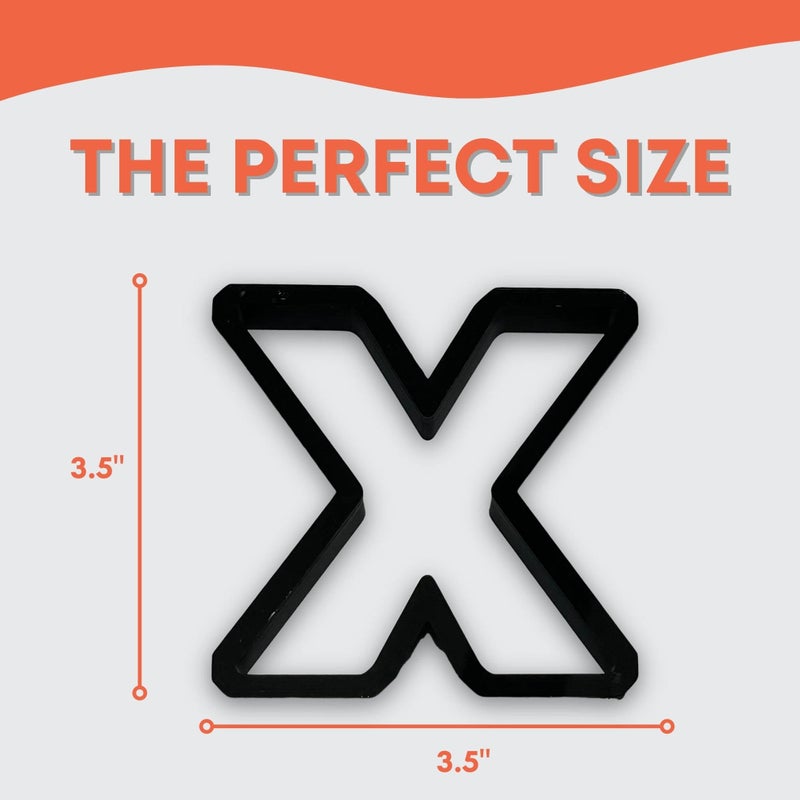 Bundle of Fun X Capital Block Letter Cookie Cutter with Easy to Push Design (3.5 inch) - Image 2
