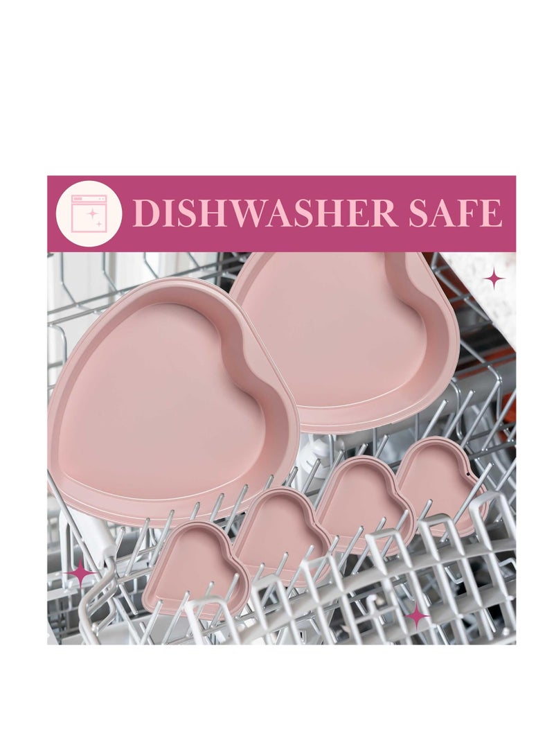 Paris Hilton Heart Shaped Nonstick Bakeware Set, Easy Release Carbon Steel, Includes two 9.5-Inch Pans and four Mini 3.5-Inch Pans, Dishwasher Safe, Made without PFAS or PFOA, 6-Piece Set, Pinkc - Image 4