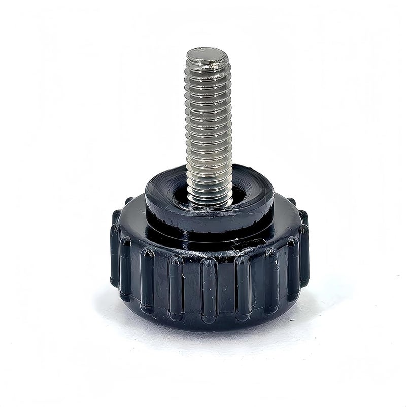 heyday M4x12mm 304 Stainless Steel Threaded Knurled Thumbscrew Screw on Knobs Grips Black Round Clamping Screw, Black(20 Pcs) - Image 3