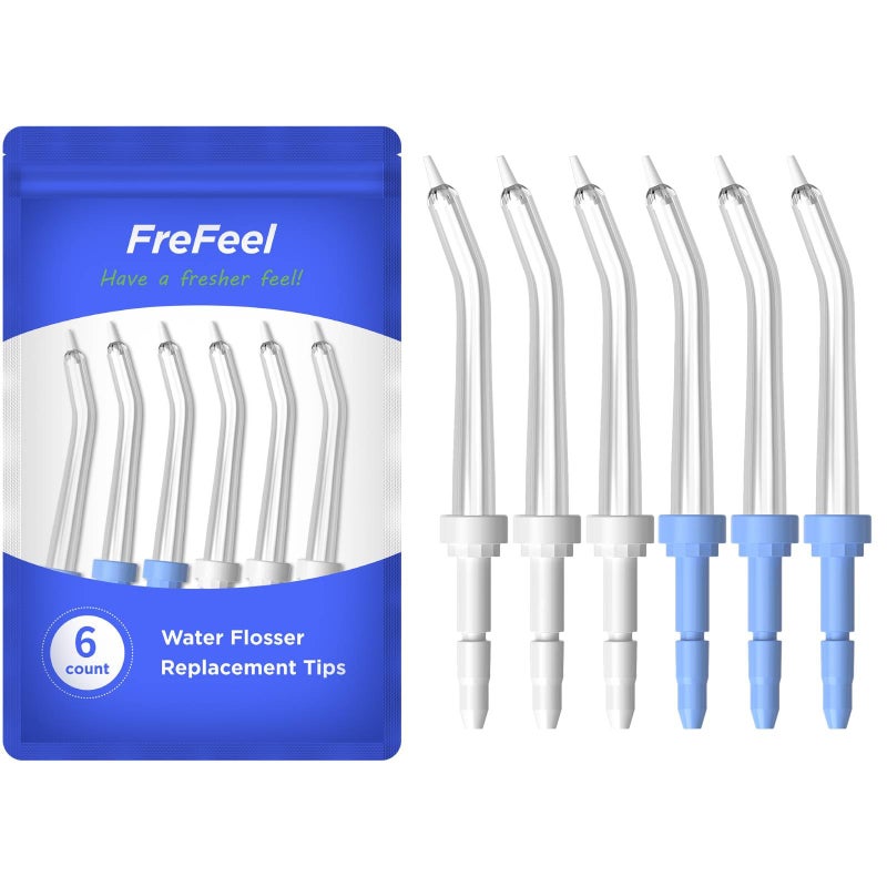 FreFeel Replacement Heads for Waterpik, Replacement Picks for Water Pik Water Flosser (6 Periodontal Tips) - Image 1