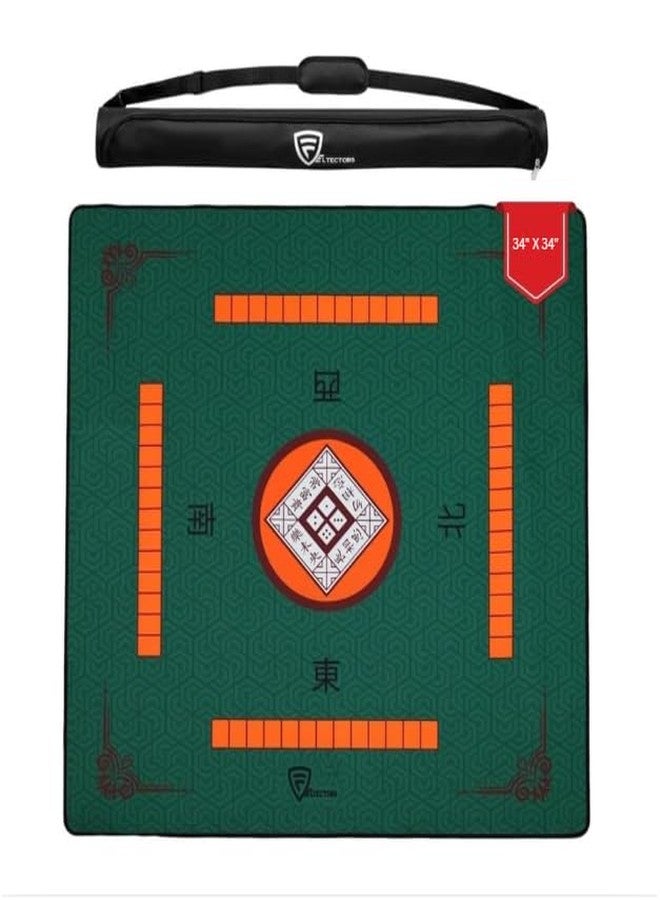 Feltectors Mahjong Mat for Table, Green, 34 x 34 Inches - Image 1