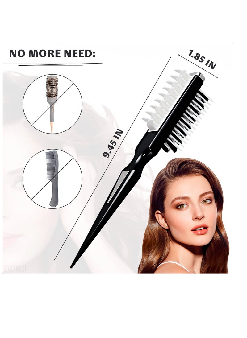 Excefore - Hair Styling Brush Combs for Hair, 2 Pack Portable Double Sided Pick Combs, Instant Hair Volumizer Tool, Bounce Curl Defining Brush, Hair Style Curl Comb Hair Brushes for Women, Men, Black - Image 1