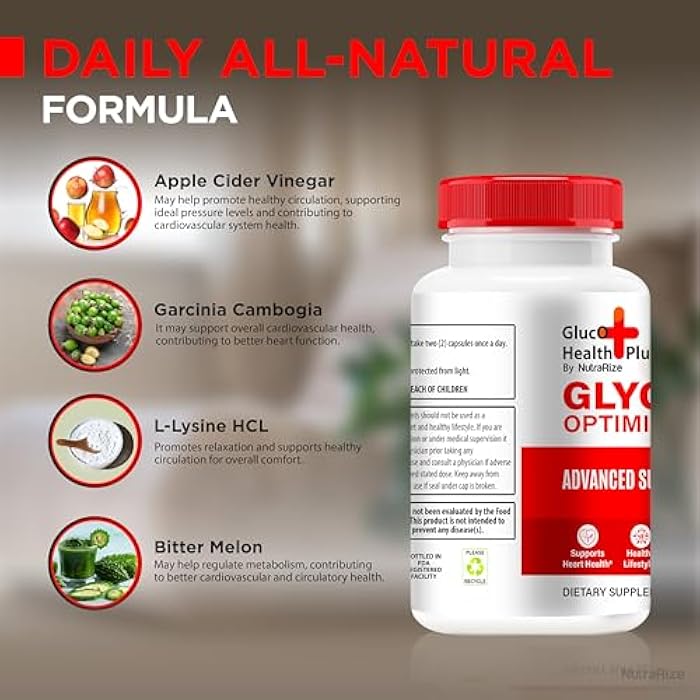 NutraRize Gluco Health Plus, Official Gluco Health + Glyco Optimizer Formula, Premium Blend to Support Healthy Levels & Overall Wellbeing, All-Natural GlucoHealth Plus Pastillas Review (60 Capsules) - Image 5