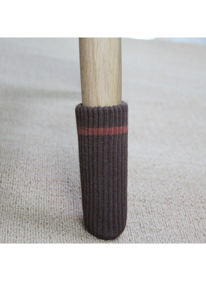 16pcs Furniture Leg Protectors , Protectors Knitted Chair Leg Cover Moving Easily and Reduce Noise Wood Floor Protectors（Brown） - Image 5