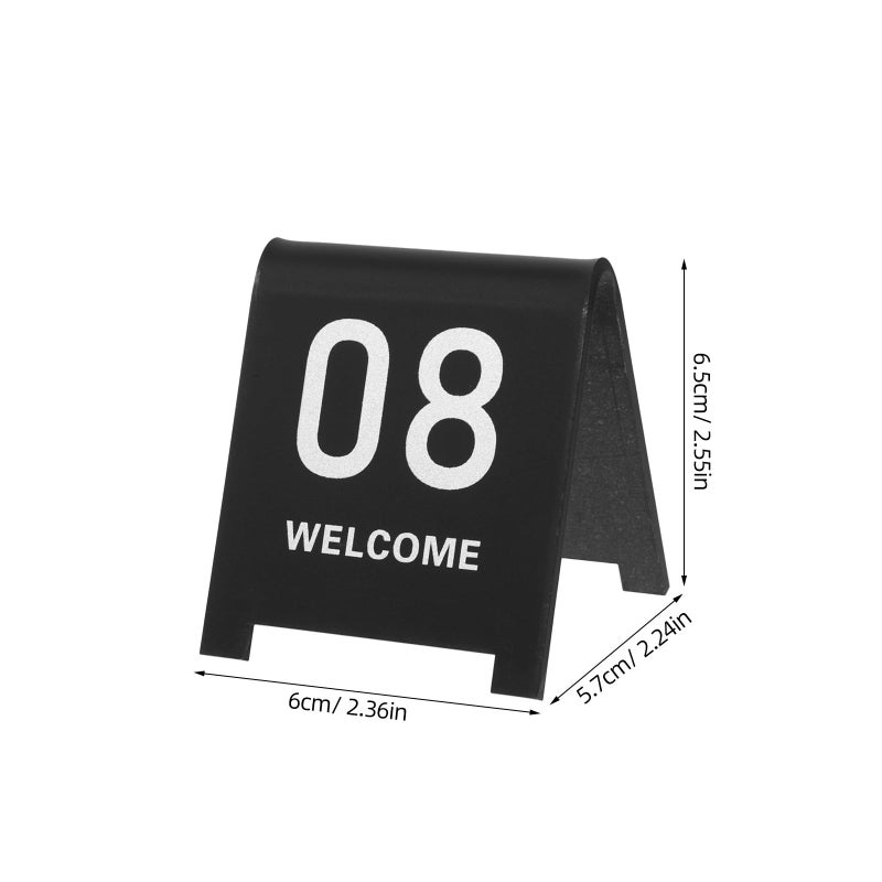 Reusable Black Frosted Acrylic Table Number Signs 1 10 V Shaped Tent Style 60x70mm - Image 3