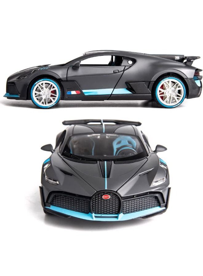 1/32 Bugattii Divo Model Car, Alloy Diecast Pull Back Toy Vehicle with Light and Music, Supercar Toys for Toddlers Kids Children Gift (Dark Gray)  - Image 5