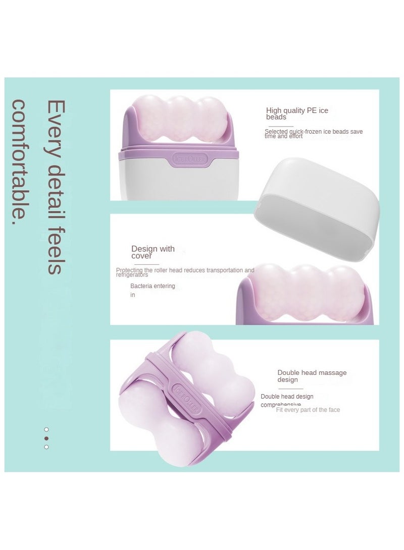 إسكدنيا بكرة الثلج للوجه والعيون - أدوات للعناية ببشرة الوجه مع 2 في 1 بكرة للوجه وحافظة للسفر، هدية للعناية الذاتية للرجال والنساء (أخضر) - Image 4