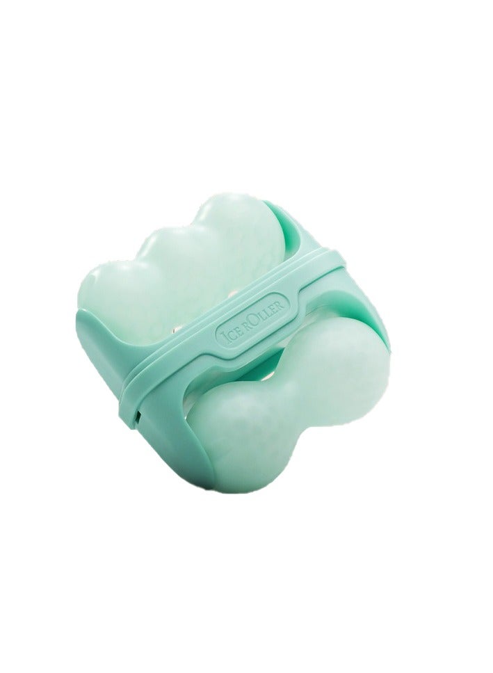 إسكدنيا بكرة الثلج للوجه والعيون - أدوات للعناية ببشرة الوجه مع 2 في 1 بكرة للوجه وحافظة للسفر، هدية للعناية الذاتية للرجال والنساء (أخضر) - Image 1