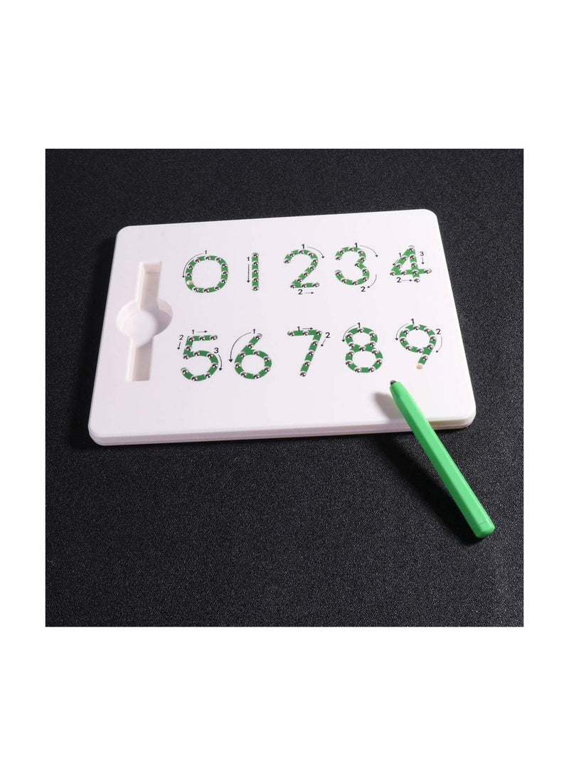 GGOOT Magnetic Number Tracing Board Drawing Board Educational 0-9 Writing Toy for Kids Magnetic Balls Tablet - Image 5
