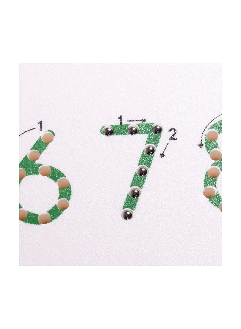 GGOOT Magnetic Number Tracing Board Drawing Board Educational 0-9 Writing Toy for Kids Magnetic Balls Tablet - Image 4