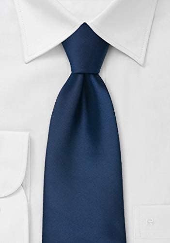 UMANI® Premium Microfiber Navy Blue Satin Necktie | Elegant Slim Design - Image 2