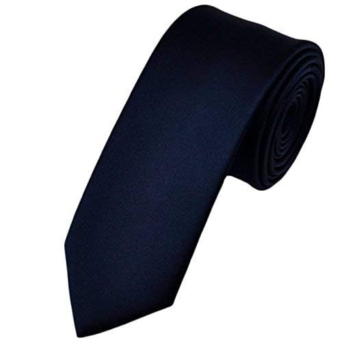 UMANI® Premium Microfiber Navy Blue Satin Necktie | Elegant Slim Design - Image 1