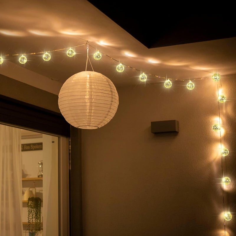 Nosiny 40 أضواء سلسلة كرة الديسكو LED للزينة في الحفلات والزينة لعيد الميلاد للجدران والأشجار في الهواء الطلق وحدائق 984 بوصة لكل قطعة - Image 5