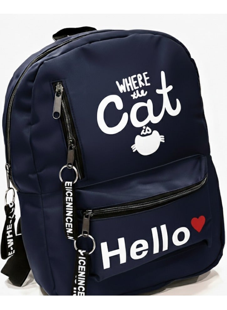 Casual Trendy Backpack For Girls-Dark Blue