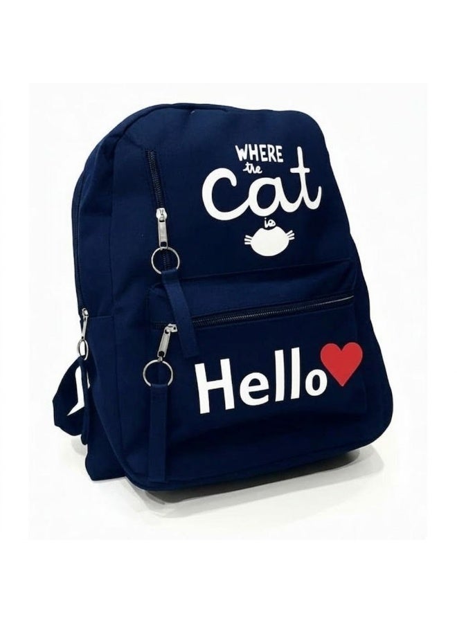 Brand Stores Casual Trendy Backpack For Girls-Dark Blue - Image 1