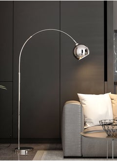 Merry Moments Modern Floor Lamp Standing Lamp Decor Lighting for Home Office Bedroom Retail Warm White Lights Chrome Body 12W with E27 Bulb H188xL100xW28 cm  - Image 1