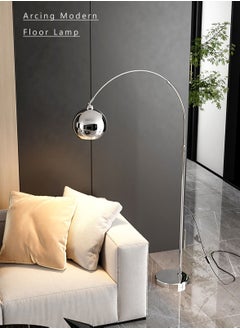 Merry Moments Modern Floor Lamp Standing Lamp Decor Lighting for Home Office Bedroom Retail Warm White Lights Chrome Body 12W with E27 Bulb H188xL100xW28 cm  - Image 3