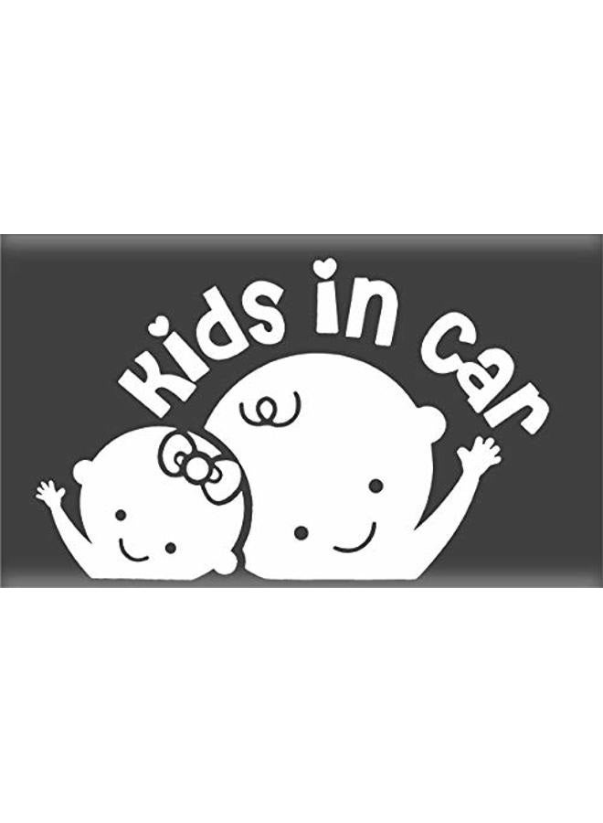 Vog Trends Kids in Car Decal Baby in Car Sticker Baby on Board car Decal White 7.25 inch VT-2001 - Image 1